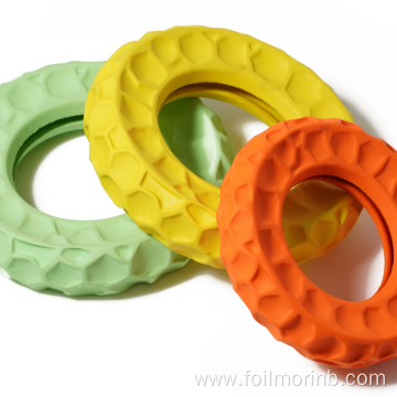 Natural Rubber Chew pet puppy toy ring Feeder